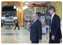 Prime Minister Vladimir Putin at the Sollers automobile plant during his trip to Naberezhnyye Chelny. The Sollers plant produces vehicles for the Italian carmaker Fiat|11 february, 2010|20:48