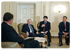 Prime Minister Vladimir Putin and Gazprom CEO Alexei Miller meeting with Marcel Kramer, chairman of the executive board of Dutch Gasunie, Thursday night|12 february, 2010|12:21