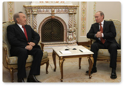 Prime Minister Vladimir Putin meets with the President of the Republic of Kazakhstan Nursultan Nazarbayev