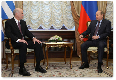 Prime Minister Vladimir Putin holds talks with Greek Prime Minister and Foreign Minister George Papandreou