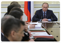 Prime Minister Vladimir Putin during a Government Presidium meeting|16 february, 2010|22:38