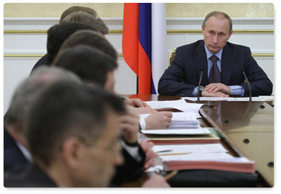 Председатель Правительства России В.В.Путин провел заседание Президиума Правительства Российской Федерации