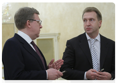 First Deputy Prime Minister Igor Shuvalov and Deputy Prime Minister and Finance Minister Alexei Kudrin at the Government Presidium meeting|16 february, 2010|23:02