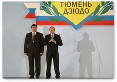 Prime Minister Vladimir Putin visits the Judo Centre in Tyumen