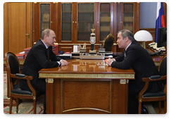 Prime Minister Vladimir Putin meets with conductor Valery Gergiyev, artistic director of the Mariinsky Theatre and People’s Artist of Russia