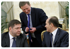 Deputy Prime Minister Sergei Ivanov, Energy Minister Sergei Shmatko and Chairman of the National Anti-Terrorism Committee Alexander Bortnikov before the meeting of the Government Commission on Monitoring Foreign Investment in the Russian Federation|3 february, 2010|17:10