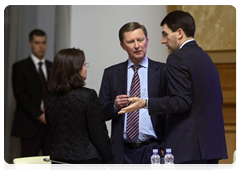 Deputy Prime Minister Sergei Ivanov, Communications Minister Igor Shchegolev and Economics Minister Elvira Nabiullina prior to a meeting on the development of information technology in Russia’s regions|8 february, 2010|20:11
