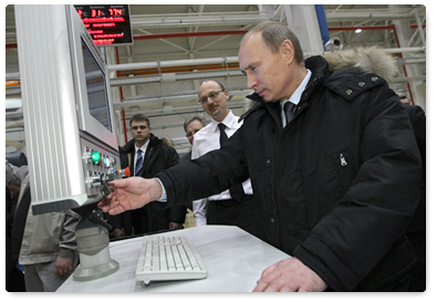 Председатель Правительства Российской  Федерации В.В.Путин  посетил крупнейший в стране Уфимский трансформаторный завод, где  в настоящее время завершаются пусконаладочные работы первой производственной линии