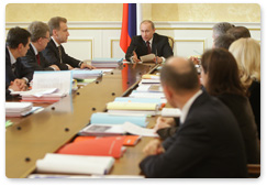 Prime Minister Vladimir Putin chairs a meeting on the Main Guidelines for Government Performance