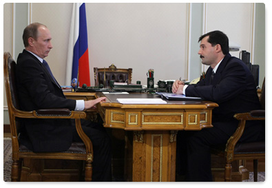 Prime Minister Vladimir Putin meets with Alexander Neradko, head of the Federal Air Transport Agency