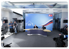 Prime Minister Vladimir Putin takes part in an online conference with representatives of the Indian public|12 march, 2010|12:48