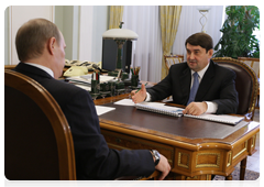 Transport Minister Igor Levitin  meets with Prime Minister Vladimir Putin|16 march, 2010|14:56