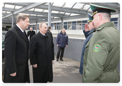 Russian Prime Minister Vladimir Putin and Belarusian Prime Minister Sergei Sidorsky visit the Kozlovichi-2 border checkpoint for freight in Brest, on the border between Belarus and Poland|16 march, 2010|17:49