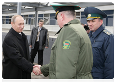 Russian Prime Minister Vladimir Putin and Belarusian Prime Minister Sergei Sidorsky visit the Kozlovichi-2 border checkpoint for freight in Brest, on the border between Belarus and Poland|16 march, 2010|17:49