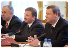 Belarusian Prime Minister Sergei Sidorsky at talks with Prime Minister Vladimir Putin|16 march, 2010|18:34