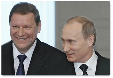 Prime Minister Vladimir Putin meets with Belarusian Prime Minister Sergei Sidorsky