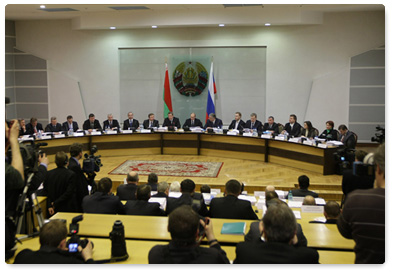 Prime Minister Vladimir Putin attends a meeting of the Council of Ministers of the Union State