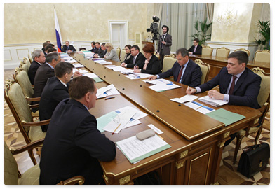 Prime Minister Vladimir Putin chairs a meeting of the Government Presidium