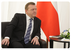 Премьер-министр Дании Л.Лёкке Расмуссен на встрече с Председателем Правительства Российской Федерации В.В.Путиным|22 марта, 2010|17:20