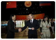 Prime Minister Vladimir Putin and Chinese Vice-President Xi Jinping during the opening ceremony for the Year of the Chinese Language in Russia|23 march, 2010|22:49