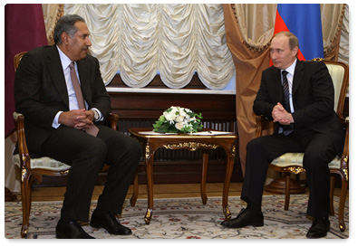 Prime Minister Vladimir Putin holds talks with Qatari Prime Minister and Minister of Foreign Affairs Hamad bin Jassim Al Thani