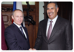 Prime Minister Vladimir Putin holds talks with Qatari Prime Minister and Minister of Foreign Affairs Hamad bin Jassim Al Thani|24 march, 2010|16:54