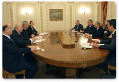 Prime Minister Vladimir Putin meets with President of Abkhazia Sergei Bagapsh