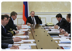 Prime Minister Vladimir Putin at a meeting on improving transport security|30 march, 2010|18:06