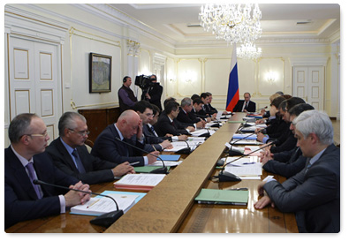 Prime Minister Vladimir Putin chairs a meeting of the Government Presidium