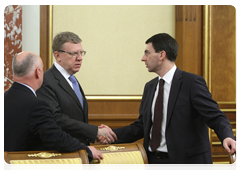 Deputy Prime Minister and Minister of Finance Alexei Kudrin and Minister of Communications and Mass Media Igor Shchegolev before the Government meeting|4 march, 2010|16:57