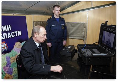 В.В.Путин из оперативного штаба, развернутого на месте трагедии, провел селекторное совещание