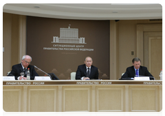 Prime Minister Vladimir Putin holding a meeting of the state commission to investigate the causes of the Tu-154 plane crash|13 april, 2010|16:47