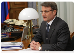 Sberbank Chairman German Gref during a meeting with Prime Minister Vladimir Putin|16 april, 2010|13:45