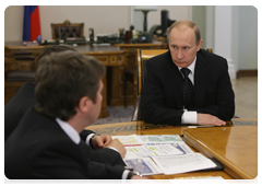 Prime Minister Vladimir Putin holding an emergency meeting with Transport Minister Igor Levitin, Deputy Foreign Minister Grigory Karasin and Deputy Minister of Sport, Tourism and Youth Policy Oleg Rozhnov regarding Russian travellers flying to or from Europe|18 april, 2010|14:48