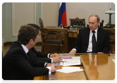 Prime Minister Vladimir Putin holding an emergency meeting with Transport Minister Igor Levitin, Deputy Foreign Minister Grigory Karasin and Deputy Minister of Sport, Tourism and Youth Policy Oleg Rozhnov regarding Russian travellers flying to or from Europe|18 april, 2010|14:52