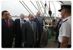 During his visit to the Bolivarian Republic of Venezuela, Prime Minister Vladimir Putin tours the Krusenstern sailing ship