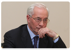 Ukrainian Prime Minister Mykola Azarov at a meeting with Prime Minister Vladimir Putin|20 april, 2010|21:02