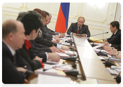 Prime Minister Vladimir Putin during a meeting of the Presidium of the Presidential Council on National Priority Projects and Demographic Policy|23 april, 2010|14:50