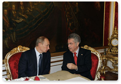 Prime Minister Vladimir Putin meets with the Federal President of the Republic of Austria Heinz Fischer