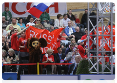 Prime Minister Vladimir Putin at the European Judo Championship, and taking part in the awards ceremony, during his working visit to the Republic of Austria|24 april, 2010|22:49