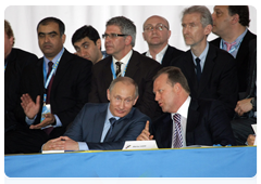 Prime Minister Vladimir Putin at the European Judo Championship, and taking part in the awards ceremony, during his working visit to the Republic of Austria|25 april, 2010|22:11