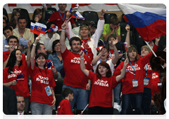 Prime Minister Vladimir Putin at the European Judo Championship, and taking part in the awards ceremony, during his working visit to the Republic of Austria|25 april, 2010|22:15