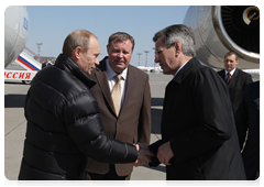 Prime Minister Vladimir Putin arrives in the Astrakhan Region for a working visit|28 april, 2010|19:55