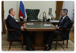 Prime Minister Vladimir Putin meets with Astrakhan Region Governor Alexander Zhilkin