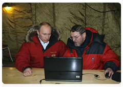 Prime Minister Vladimir Putin visiting Alexandra Land island on the Franz Josef Land archipelago|29 april, 2010|09:39