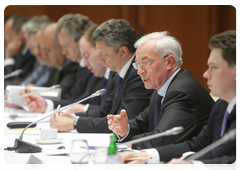 Ukrainian Prime Minister Mykola Azarov at a meeting of the Economic Cooperation Committee under the Russian-Ukrainian Interstate Commission|30 april, 2010|17:39