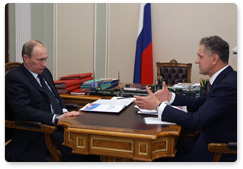 Prime Minister Vladimir Putin meets with Alexander Volkov, president of Udmurtia