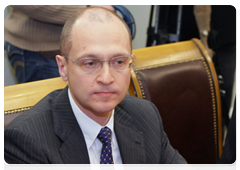 General director of Russia’s state nuclear corporation Rosatom Sergei Kiriyenko at the last in a series of meetings discussing the development of the defence industry|5 april, 2010|17:50