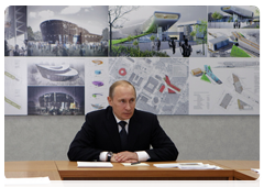 After visiting the Yuri Gagarin Cosmonaut Training Centre, Prime Minister Vladimir Putin held a meeting on the further development of the centre and Star City|6 april, 2010|20:08