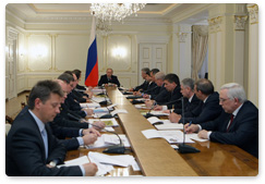 Prime Minister Vladimir Putin chairs a meeting on map support for GLONASS